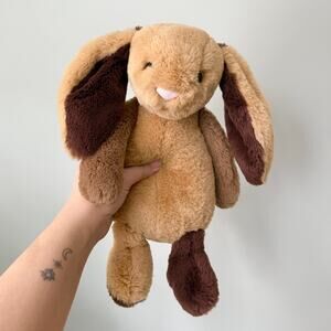 Jellycat Patchwork Bunny Brown Bashful Medium - NWT - AUTHENTIC ‼️